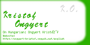 kristof ongyert business card